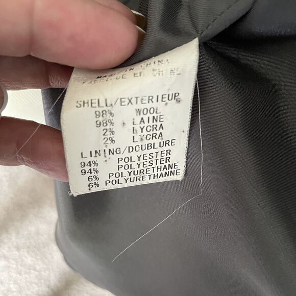 Theory Blazer SZ 4 Gray 3 Button Closure Notch Lapel Career Wear Office Staple - Picture 10 of 12